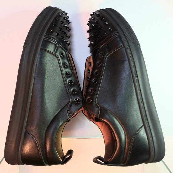 La Milano Black Lace-up Spike Shoes - Style Rock - Men Size 12 - Picture 5 of 12